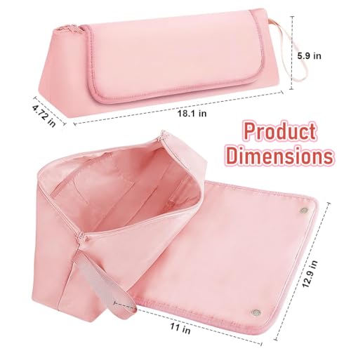 Image of MAYCREATE Hair Tools Travel Bag for Flat Irons, Straighteners, Curling Iron, and Haircare Accessories, 2-in-1 design, with Interior Pockets, Portable Organizer, Pink