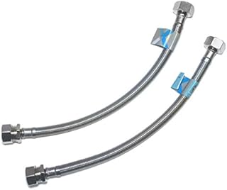 Xcel Home 2 x 300mm 1/2"BSP x 15mm Compression Flexible Connectors | DIY Replacement Boiler Kitchen Bathroom Flexi Pipes