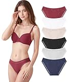 Power Flower Pack de 6 Bragas de algodón para Mujer Tipo Bikini con Encaje – cómodas, Transpirables y Elegantes (6456, L-XL)