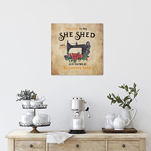 Décoration d'intérieur rustique avec plaque en bois pour machine à coudre - 6