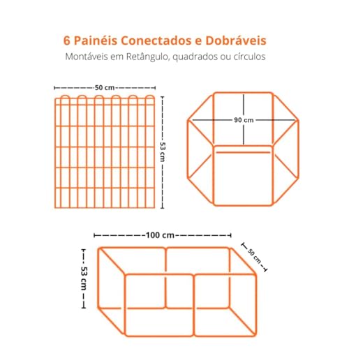 Cercadinho Pet Cercado para cachorro de pequeno porte Cercadinho Móvel(53 cm)