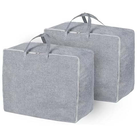 LIVIVO 75L Deluxe Clothes Storage Bag - Pack of 2 Large With Handle & Heavy Duty Zip Durable Material Multi Purpose Moisture Proof Bags- Perfect for Duvet, Blankets, Underbed Storage, Moving home Cover