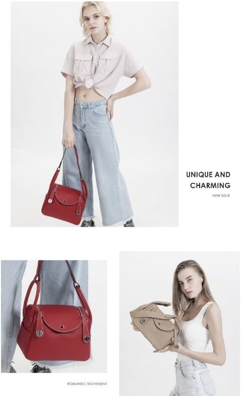 Genuine Leather Handbag for Women, Top Grain Cowhide Shoulder Bag with Adjustable Strap, Multi-Pocket Hobo Tote Bag.