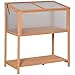 Produktbild Outsunny Hochbeet aus Holz Frühbeet Gewächstisch Kräuterbeet Pflanzkasten für Garten, Balkon und Terrasse Orange Tannenholz PC-Platte 90 x 51 x 103 cm