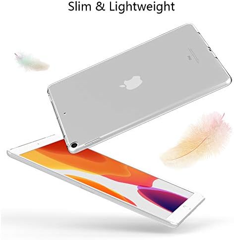 HBorna Case for iPad 9th Generation (2021)/8th Generation (2020)/7th Generation (2019), Slim Clear Case Cover Silicone TPU Back Protective Case Protector for iPad 10.2 Inch, Transparent