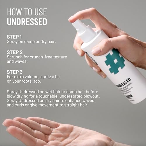 Image of Hairstory Undressed - Salt Free Texturizing Spray for Beach Waves, UV Protection Hair Spray, Adds Volume and Texture, All Hair Types