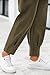 CFLONGE Women's Summer High Waisted Pants Casual Ankle Length Work Office Trouser Slacks with Pockets(Army Green,X-Large)