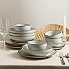 Stone Lain Brasa 16-Piece Dinnerware Set Stoneware, Light Green