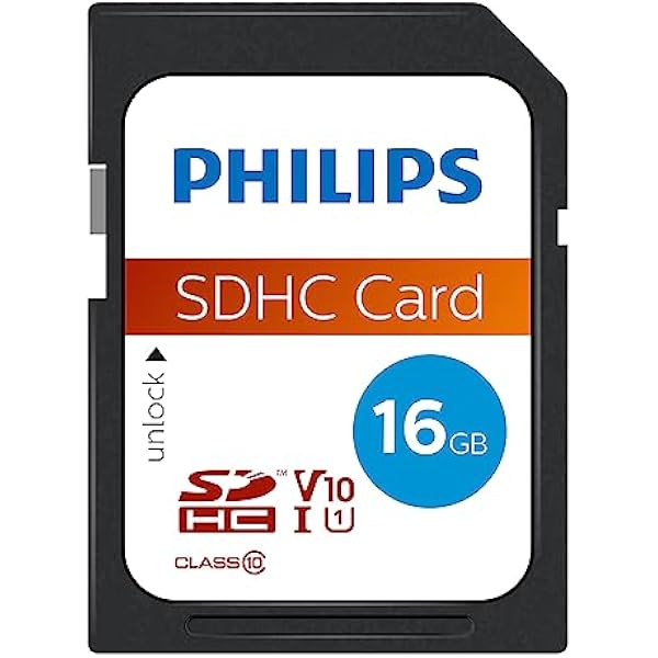 Philips Karta Ultra Speed SDHC 16 GB UHS-I U1, prędkość odczytu do 80 MB/s, V10, karta pamięci do aparatów, tabletów, PC, czytnik kart, wideo Full HD