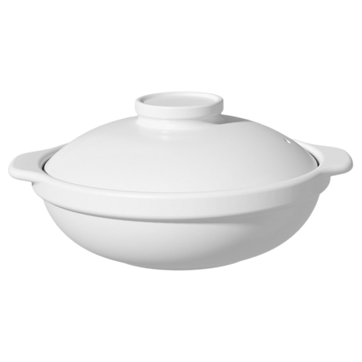 Marmite à bibimbap céramique blanche au design épuré avec doubles anses