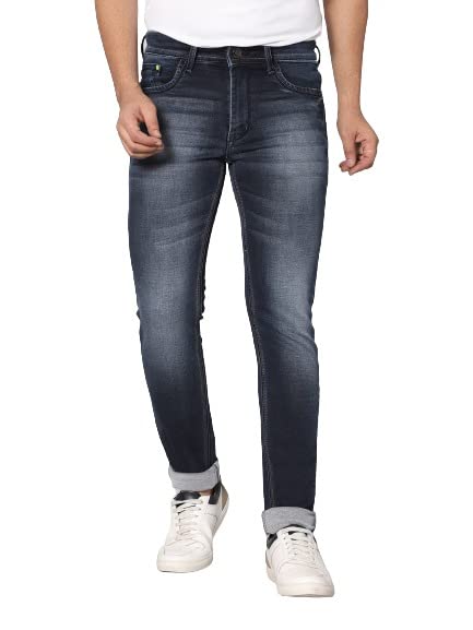 Knitted Denim Casual Blue Colored Jeans Knitted Denim Casual Blue Colored Jeans