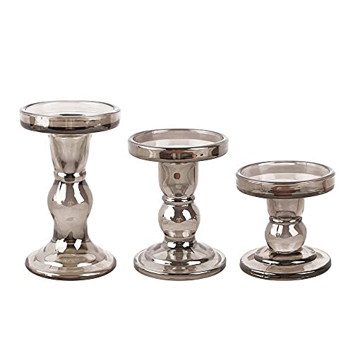 Btgllas 3-Piece Set Of Glass Candlestick thumb #5