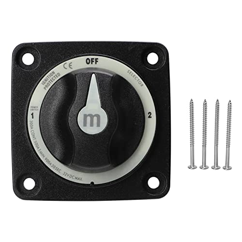 300A Heavy Duty Battery Selector Switch, 3 Position Marine Battery Cut Off Switch, Ideal for RV and Boat, Ignition Protection, Make Before Break Design
