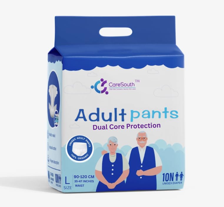 Image of Dual-Core Premium Adult Diaper Pants - Large (10 Count) | High Absorption, No Bulk | 12-Hour Leak Protection | Soft, Rash-Free Fit | Waist 90-120 cm (35-47 inch) | Unisex | Upgraded
