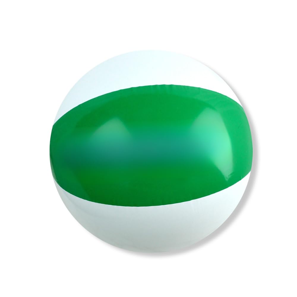 eBuyGB Inflatable Beach Ball 22cm / 9”, Colourful Pool & Beach Toy, Lightweight PVC Summer Ball for Kids & Adults, Party Supplies, Birthday Favours & Water Games, Single & Bulk Packs (Green)
