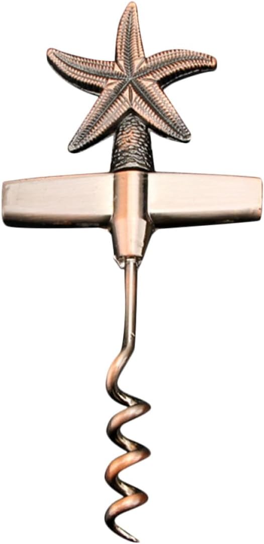 Seastar Metal Bottle Opener Corkscrew, Vintage Bronze Wine Bottle Opener with Spiral Corkscrew, Unique Bar Tool for Red Wine and Travel Use