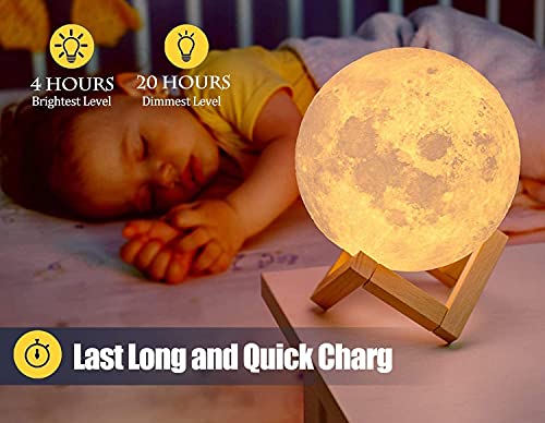 Tytopfan Moon Lamp Goodfeel 4.8In 16 Colors Led 3D Print Moon Light With Stand & Remote &Touch Control And Usb Rechargeable Moon Light Lamps For Kids Friends Lover Birthday Christmas Gifts (4.8Inch) #TOP5