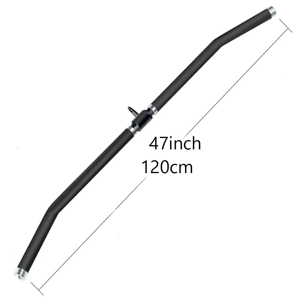 Trizeps Bizeps Latzugstange, Rotierende Gerade Stange, 120cm Breiterer Zugstange, Seilzug Fitness LAT Pulldown Bar Mit Rutschfesten Griffen Und Drehgelenk