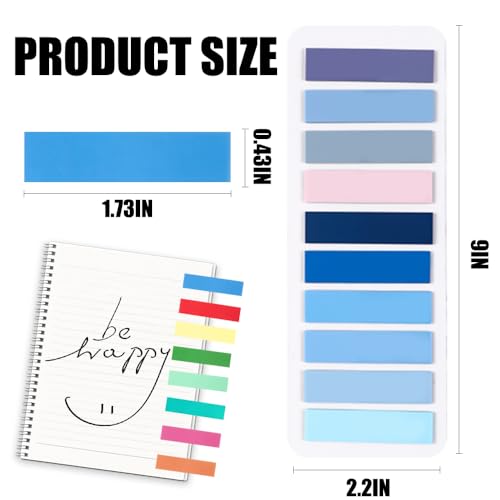DIYDEC 3200PCS Sticky Tabs for Annotating Books Morandi Stick Notes for File Notebooks Classify Page Marker Tabs Repositionable Multi Color Book Flags Strip Index Tabs