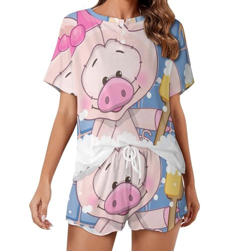 Pyjama femme Baignoire À Cochons : tenue de nuit idéale pour vos soirées cocooning d'été