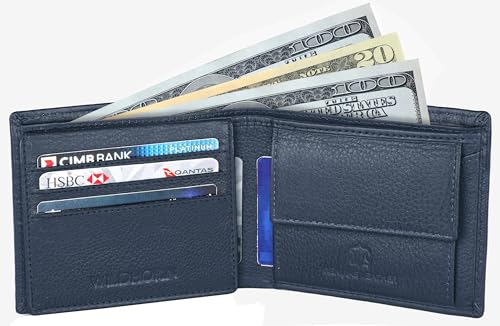 Image of WildHorn Rfid Protected Leather Wallet For Men, Navy