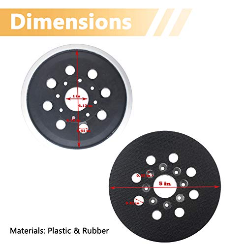 5" Sander Replacement Pad Compatible With Bosch Orbital Sander Ros20Vs, Ros20Vsc, Ros20Vsk, Ros20, Ros10, Hook & Loop Sanding Backing Pad For Bosch Rs035 & Rs034 Pack Of 3 #TOP1