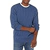 Amazon Essentials Men’s Crewneck Cable Cotton Sweater