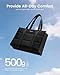 LOVEVOOK Tote Bags for Women, Large Puffer Work bag Ladies Handbags with Zip, Womens Quilted Totes Hand Bag with 17 inch Laptop Compartments for School Uni Teacher College, Black