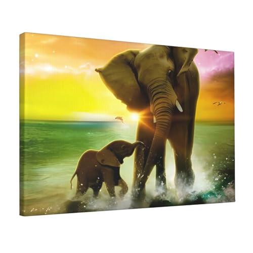 Poster éléphant d'Afrique sur toile de qualité pour bureau