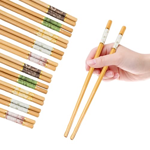 Chopsticks Reusable,10 Pairs Chop Sticks Reusable Dishwasher Safe Bamboo Chopsticks