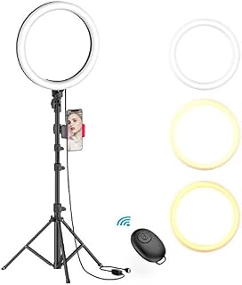 10" Selfie Ring Light with Tripod Stand & Phone Holder for Live Stream/Makeup