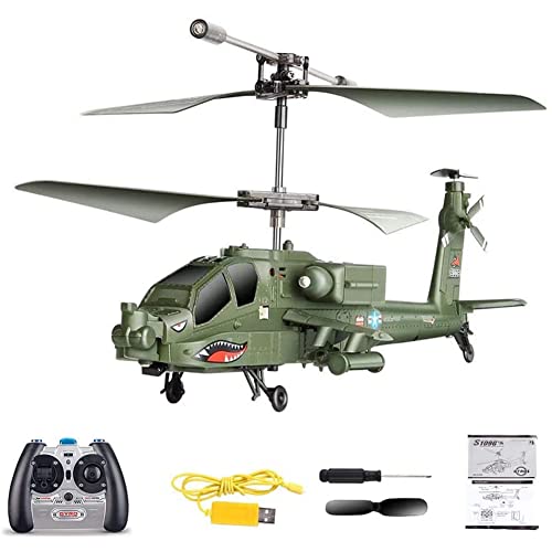MXCYSJX 3-Kanal-RC-Hubschrauber, Ferngesteuerter Hubschrauber Mit Kreisel Und LED-Licht, Mini-Militärserie, RC-Flugzeuge Für Kinder Und Erwachsene, Indoor-Micro-RC-Flugzeuge Cover