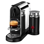 Nespresso CitiZ & Milk Platinum Single Serve Coffee and Espresso Machine by De'Longhi with Aeroccino Milk Frother, Stainless Steel