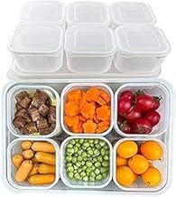 صندوق تخزين طعام شبكي 7 في 1 للثلاجة من البلاستيك للمطبخ، صندوق تخزين طعام شفاف لتخزين مسحوق الثلج والمكونات