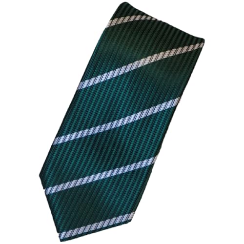 [Hadashin] シルクネクタイ(グリーン)[401 ホワイトストライプ]