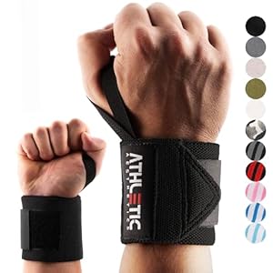 ATHLETIC AESTHETICS Handgelenk Bandagen Fitness – Wrist Wrap (45 cm im Paar) Handgelenkbandage für Krafttraining, Fitness, Bodybuilding, Crossfit – Handgelenkstütze