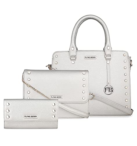 Image of FLYING BERRY Women Handbags Combo | Vegan Leather | Attractive Satchel Bags Purse | Sling Bags For Women With Long Strap And Clutch Wallet, Set of 3pcs