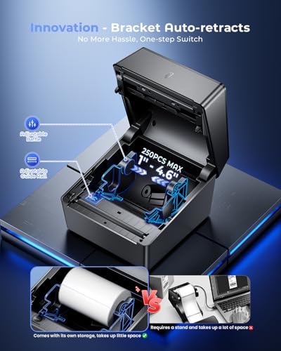 Image of Phomemo Shipping Label Printer with Touchable Screen & 3 Roll Labels