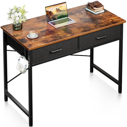 Casaottima 32 Inch Small Office Computer Desk with 2 Drawers