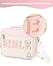 PLOZANO Bible Cover Case for Women, Large Chenille Letter Bible Bag with Shoulder Strap,Pink Bible Carrying Tote Bags for Bible Study Accessories, for Women Lady Teen Grils