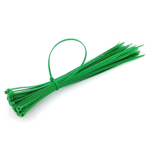 Weitingkkk 25Cm Plant Ties, Fixed Plant Ties Garden Plastic Self-Locking Clasp Cable Green Nylon Pack Of 50(25Cm)