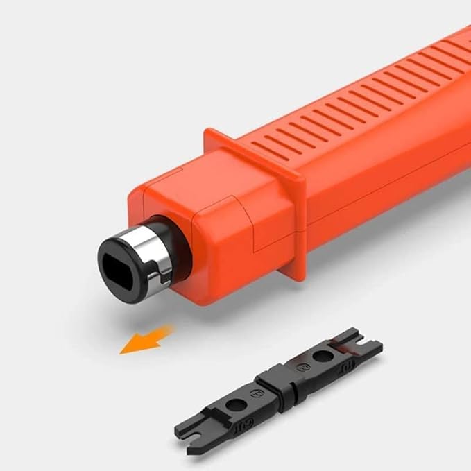 Image of Punch Down Tool RJ45 | Impact Tool | Multifunctional Wire stripper Cutter Tool Ethernet Punching Tool For All Types Of 110 Mdules For CAT5 /6, CAT5E /6E Network Cables (Pack Of 1)