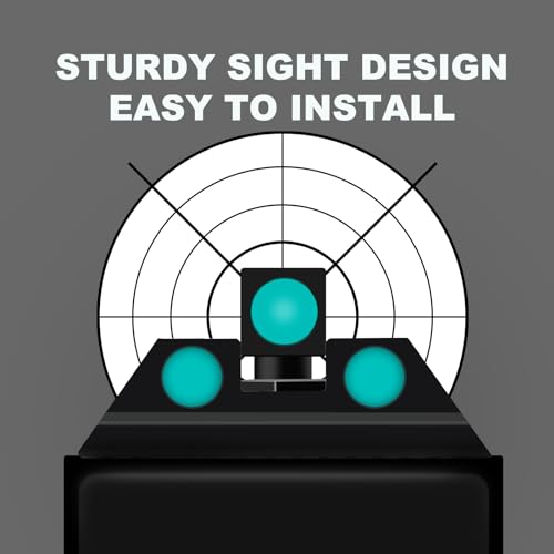 Kingson Front and Rear Handgun Sights Glow in The Dark for Glock Pistols, Fits Glock 17, 17L, 19, 22, 23, 24, 26, 27, 33, 34, 35, 38 and 39