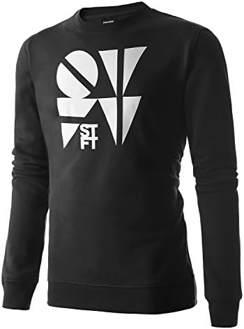 Stone Feather Men's Elbow Sleeve Black Casual Cotton Sweater(2XL)