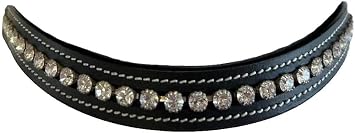 Clear Crystal Bling Wave Leather English Browband
