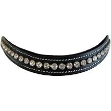 Clear Crystal Bling Wave Leather English Browband