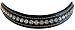 Equitem Clear Crystal Bling Wave Leather English Browband (Black Leather, Horse 16
