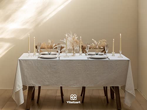 Vitalizart White Tablecloth 54 X 78 Inch Rectangle Tablecloths Waterproof Washable Square Table Cover Table Cloth Fabric Linens For Kitchen Dining Parties Outdoor Camping #TOP3