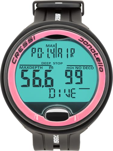 Image of CRESSI Donatello Dive Watch, Dive Computer, Single Button, Black /Pink
