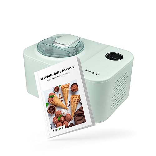 Improve Eismaschine mit professionellem selbstkühlendem Kompressor, antihaftbeschichteter Korb 1,2 l, einstellbarer Timer, LED-Touch-Display, IMPGE12A Änderungen vorschlagen – Bild 3